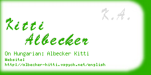 kitti albecker business card